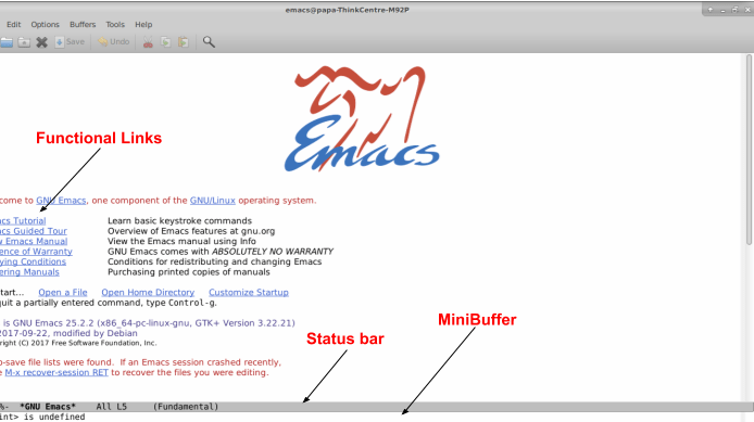 Understand the basic layout of Emacs