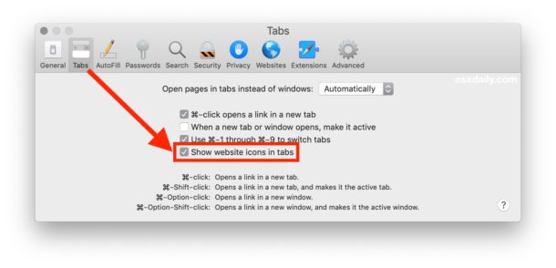 How to show safari website favicons on Mac