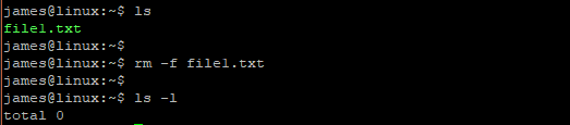 force remove a file using rm -f command