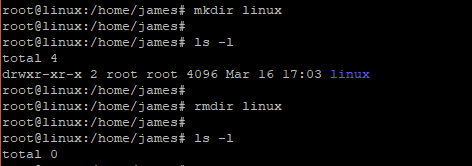 remove directories in Linux using rmdir command