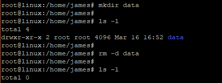 remove empty directory in Linux