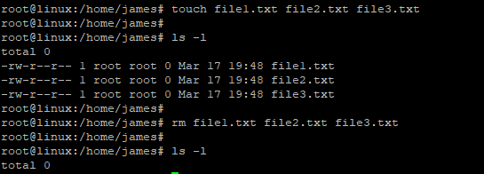 remove several files with a single command