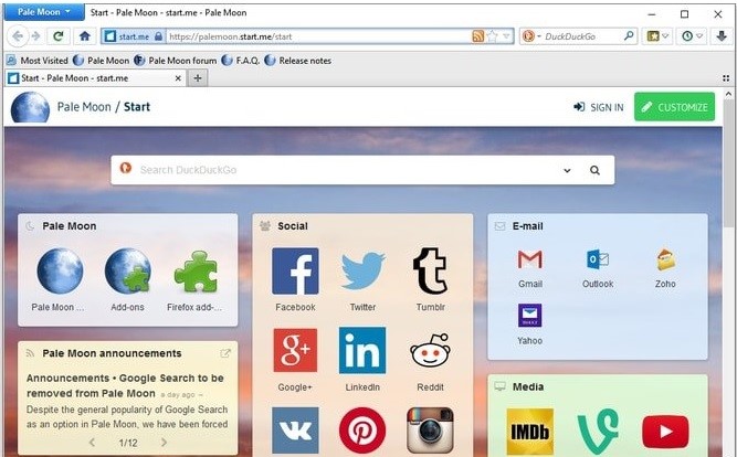 palemoon web browser