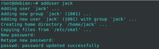 add a new user on Debian 10