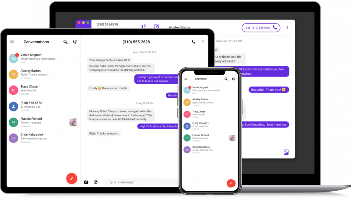 textnow or text plus app