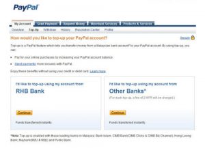 How to top-up a PayPal account?