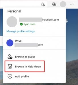 kids mode edge