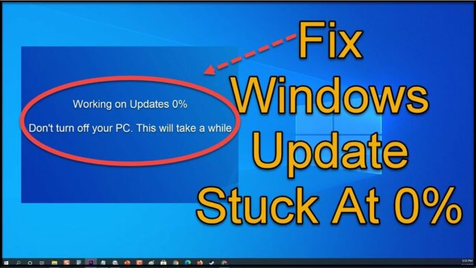 windows update stuck at 0