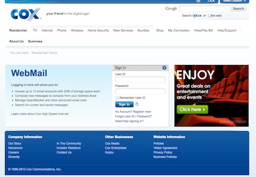 myemail.cox.net login