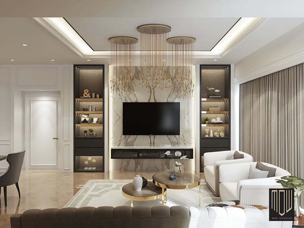 luxury living room wall units