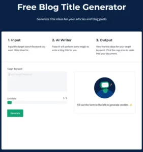 FRASE FREE BLOG TITLE GENERATOR