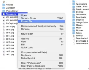 unzip files mac
