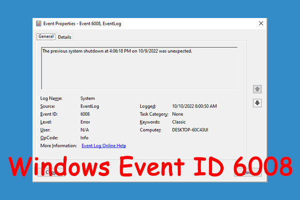 Quickly Event ID 6008 In Windows