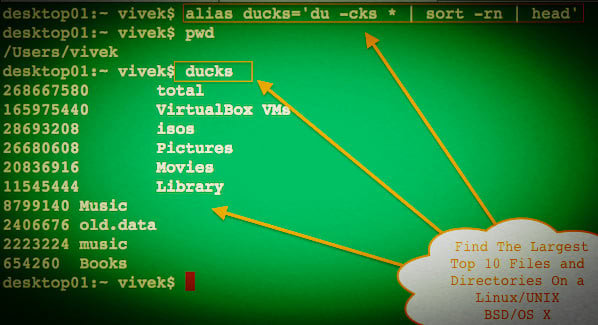 How To Find Largest Top 10 Files and Directories On Linux / UNIX / BSD