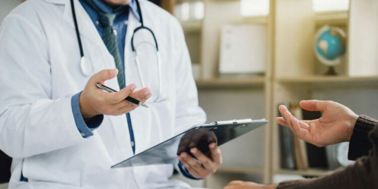 Psychiatrist or professional psychologist counseling or therapy session to male patients suffering from mental health problems. due to economic failure after the COVID-19 pandemic. PTSD Mental health.